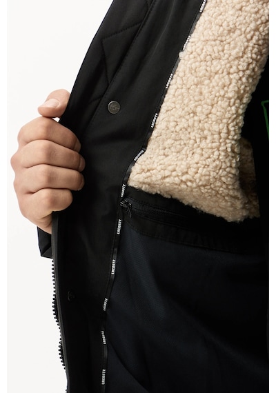 Lacoste Down Fill Mens Jacket Sabit Kapüşonlu Kaz Tüyü Erkek Mont Siyah
