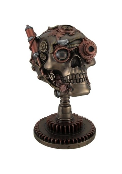 Veronese Design Bronz/bakır Hazır Steampunk Kafatası Heykeli