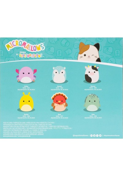 Micromallows Squishmallows Mini Yumuşak Peluş Oyuncak 24 Lü Figür Seti - 6 Cm Çok Renkli