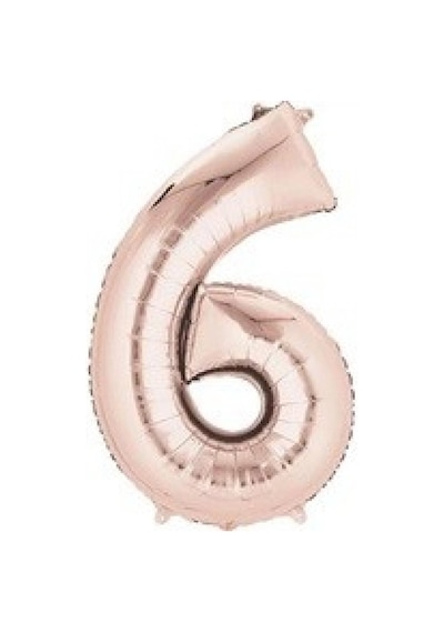 6 Rakam Rose Gold Folyo Balon 72 Cm