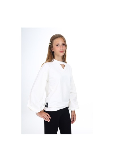 Toontoy Kız Çocuk Okul Sweatshirt Ekru