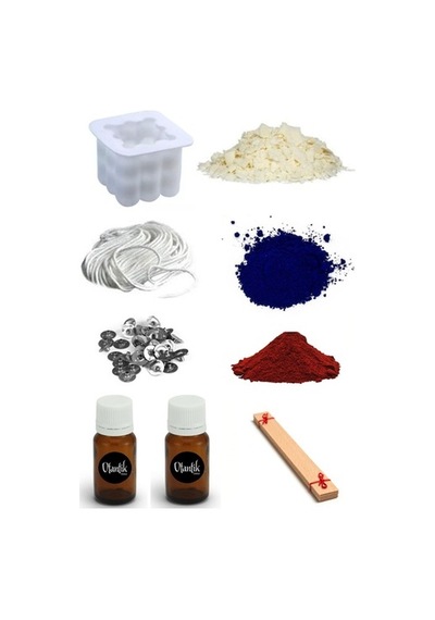 Soya Mum Yapım Seti, 500Gr Soya Wax,Boya,Esans,Fitil,Çıtçıt,Kalıp