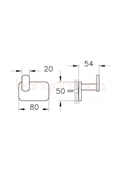 VitrA Base 600 Askı A4413336 İkili - Mat Siyah Çok Renkli