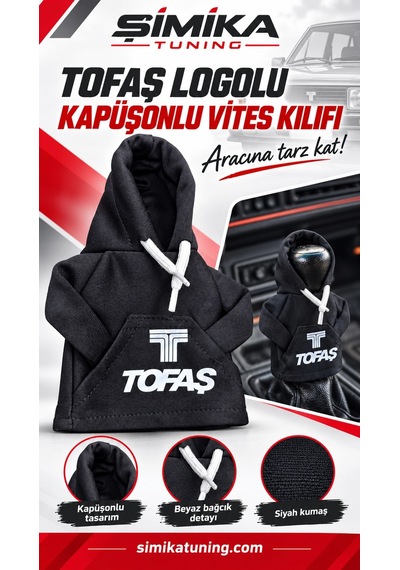 Tofaş Siyah Otomobil Vites Poları Hoodie Araç Vites Topuzu Kıyafeti Araç Vites Polar Sweat