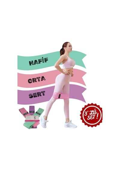 Xtr Fitness Loop Direnç Bandı Egzersiz Pilates Squat Lastiği 3'lü