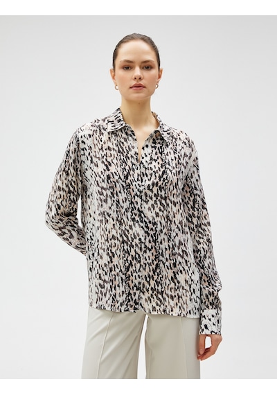 Koton Animal Desenli Gömlek Leopar Desenli 3sak60153pw 3SAK60153PWLD1 Çok Renkli