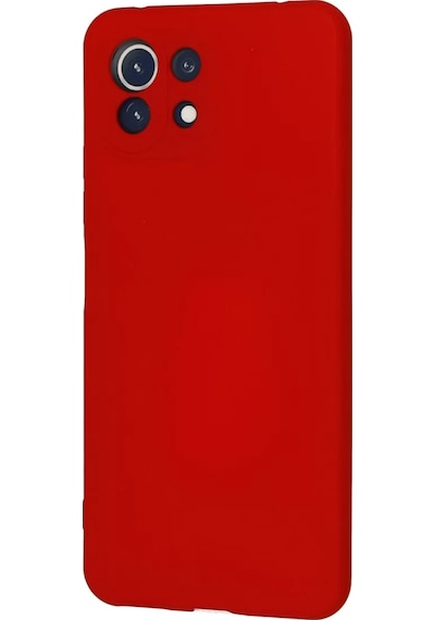 Newface Xiaomi Mi 11 Lite Kılıf Nano İçi Kadife Silikon - Kırmızı