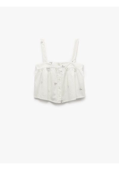 Koton Pamuklu-keten Karışımlı Askılı Çiçek İşlemeli Crop Pijama Üstü Pembe Desenli 5slk90011mw Pembe Desenli Koton Pamuklu-keten Karışımlı Askılı Çiçek İşlemeli Crop Pijama Üstü Pembe Desenli 5slk90011mw Pembe Desenli