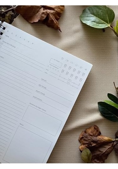 Tarihsiz 6 Aylık Günlük Planlayıcı Spiralli Sert Kapaklı Organizer Not Defteri 204 Sayfa 22 X 28,5 Cm Genel