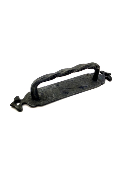 Antika Tarz Dekoratif Pirinç Burgulu Çekme Kol - 205x33 Mm, Oksit Altın - Siyah