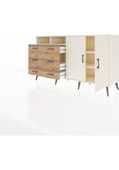 Hyperion Konsol 4 Raflı 6 Çekmeceli 2 Kapaklı 176x44x99 Aytaşı-aytaşı/çam Aytası - Aytası Hyperion Konsol 4 Raflı 6 Çekmeceli 2 Kapaklı 176x44x99 Aytaşı-aytaşı/çam Aytası - Aytası