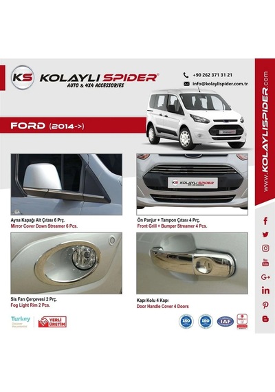 Ford Connect Kapı Kolu 4 Prç Krom 2014 Ve Sonrası