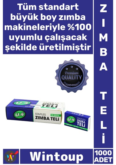 Zımba Ofis Kırtasiye Okul Arşiv Dosyalama Dayanıklı Metal Galvanizli Güçlü 1000'li Büyük Zımba Teli