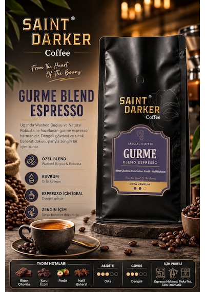 Saint Darker Gurme Espresso Çekirdek Kahve 1 KG