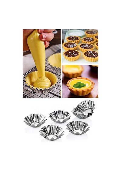 12 Adet Paslanmaz Mini Kek Kalıbı, Cupcake, Tart, Tartolet, Brownie, Topkek, Muffin Kalıbı Metal Kah Diğer