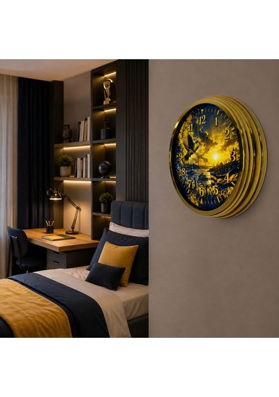 Gold Efsane Kanatlar Taraftar Temalı 40 X 40 Cm Metal Duvar Saati