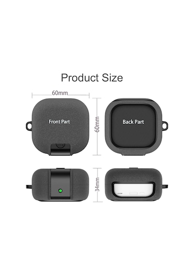 Samsung Galaxy Buds4 Ve Buds4 Pro Uyumlu Güvenlik Kilitli Telefon Standı Fonksiyonlu Premium Kulaklık Kılıfı Gri