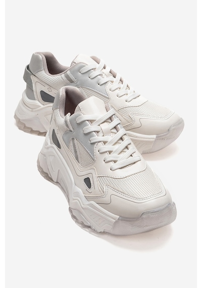 Fleur Beyaz Gümüş Kadın Sneaker Beyaz - Gümüş