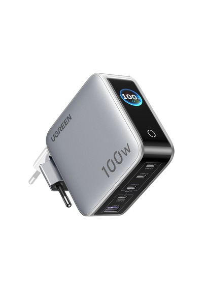 Ugreen Nexode Pro 100w Gan Hızlı Şarj Cihazı, 5 Port 4 Usb-c + Usb-a, Akıllı Dijital Ekranlı, 65620b