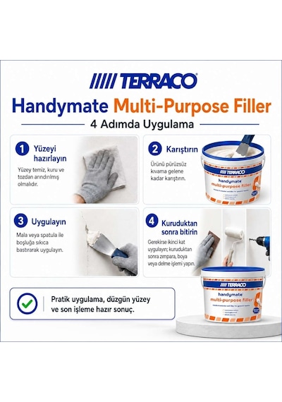 Terraco Handymate Çok Amaçlı Tamir Dolgu Macunu - 1 Lt