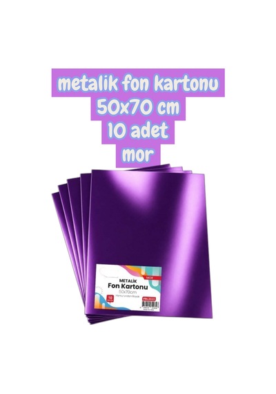 Mor Metalik Fon Kartonu 50x70 Cm 10 Adet 1