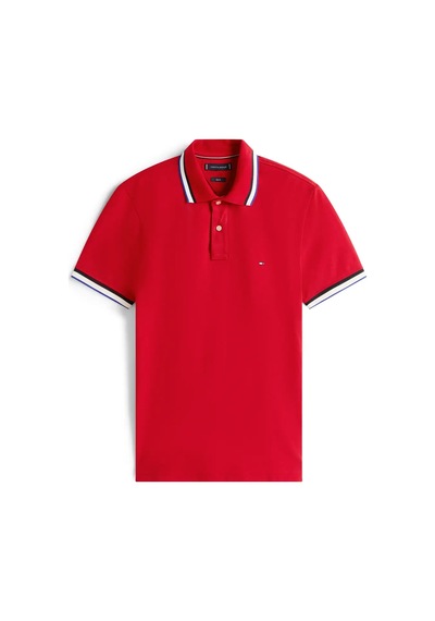 Tommy Hilfiger Cuff Interest Slım F, Xld Kırmızı Erkek Polo Yaka T-shirt