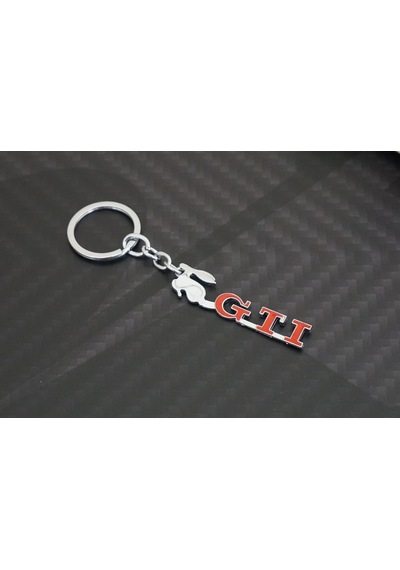 Volkswagen Uyumlu Gti Koşan Tavşan Logo Krom Metal Çift Yön Anahtarlık