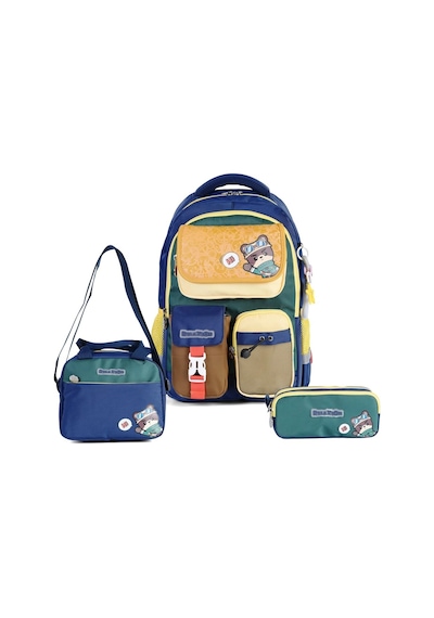 Relaxion Çok Gözlü ,ortapedik,3 Lü Okul Çantası Seti Lacivert-