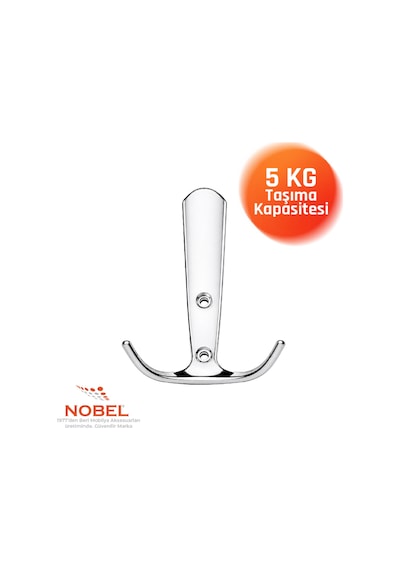 Focus Portmanto Askısı, Metal Vestiyer Askısı, 72 Gr, Dolap Ve Duvar Askılığı, Krom Vidalı