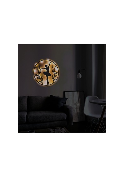 Led Işıklı Kadın Temalı Tablo Balerin Dekoratif Gece Lambası Sarı - 737237709 Sarı