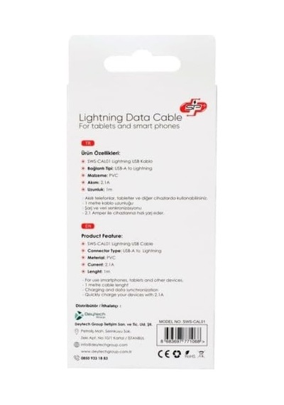 Swiss Power Lighting İle Uyumlu Silikon Kaplamalı Data Ve Şarj Kablosu - Beyaz