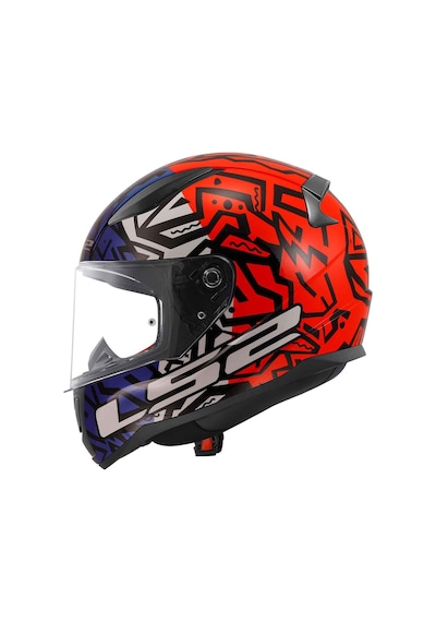Ls2 Rapid 2 Memphis Kapalı Kask Kırmızı - Mavi