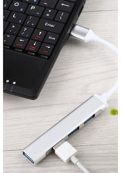 Usb 3.0 Hub Çoklayıcı 4 Portlu Alüminyum Gövde Yüksek Hızlı Veri Aktarımı Laptop Çoğaltıcı