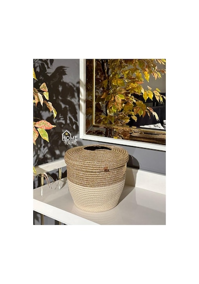 Home Turko Jüt, Hasır, Çöp Kovası, Mutfak Çöp Kovası, Banyo Çöp Kovası, Doğal, Natürel, Jüt Kova, Modern K Diğer
