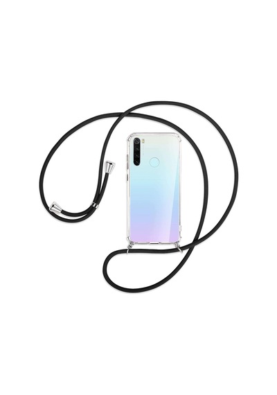Teknomoda Xiaomi Redmi Note 8 Kılıf Boyun Omuz Askılı iPli Anti Şok Köşe Korumalı Şeffaf Silikon