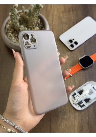 Apple iPhone 12 Pro Max Uyumlu Süper İnce Mat Ultra Thin Silikon Kılıf Buzlu Siyah