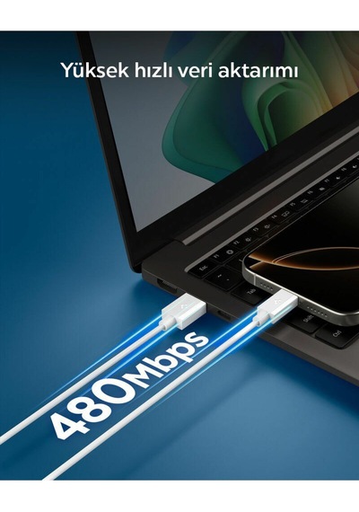 Spigen Essential 1m Usb-a To Usb-c 60w Kablo Aca08715 Beyaz