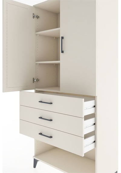 Hyperion Dolap 3 Raflı 3 Çekmeceli 2 Kapaklı 88x44x195 Aytaşı... Aytaşı
