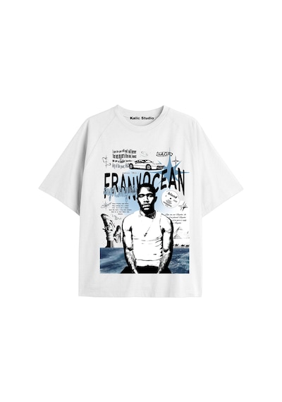 Kalic Studio Unisex Erkek Kadın Blond Frank Ocean Beyaz T-shırt Frankbeyaz14