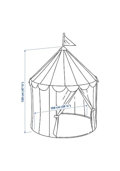 Ikea Cırkustält Çadır, Kırmızı-beyaz, 100 Cm