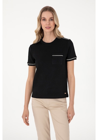 U.S. Polo Assn. Kadın Siyah Modal Karışımlı Bisiklet Yaka Tişört 50312942-VR046