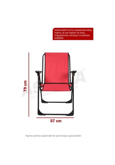 Asvera Katlanabilir Metal Kamp Sandalyesi - Taşıma Çantalı Portatif Piknik Ve Bahçe Sandalyesi Karışık