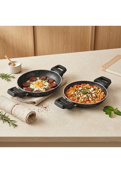 Kitchen Black Force İkili Sahan Seti - Siyah - 18 Cm + 20 Cm Renkli