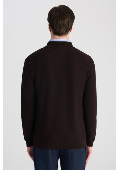 D's Damat Ds Damat Regular Fit Kahverengi Petek Örgü Kazak 5hf063902155m Çok Renkli