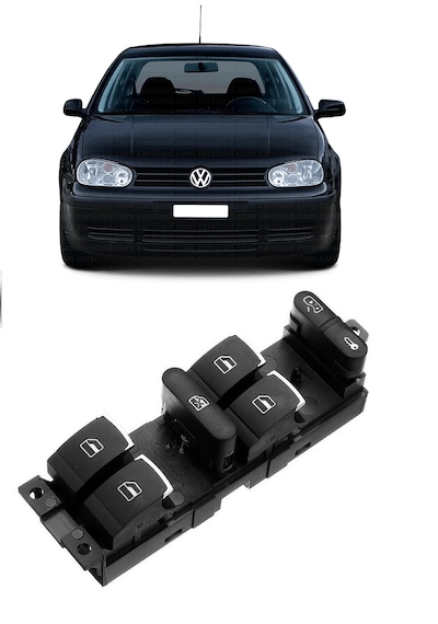 Vw Volkswagen Golf 4 Mk4 1998-2004 Uyumlu Sol Ön Dörtlü Cam Açma Düğmesi Krom Detaylı 3bd959857