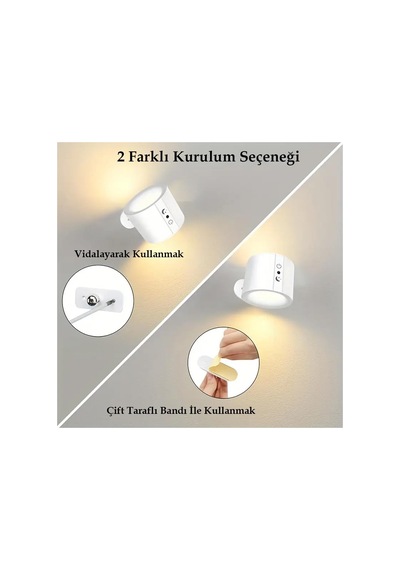 Ledx Al-sk-bd80a Çift Yönlü Kumandalı Duvar Aplik Çalışma Lambası 3000k-4000k-6500k 29095