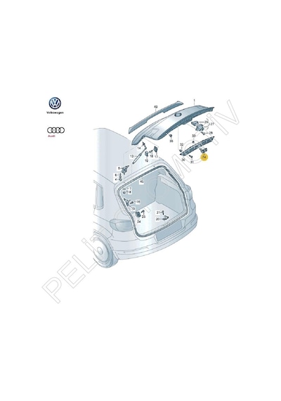 Audi Q3 2012-2018 Bagaj Kapak Açma Butonu 5N0827566T