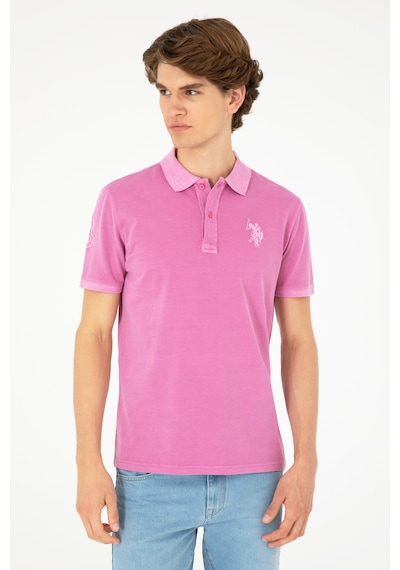 U.S. Polo Assn. Erkek Slim Fit Polo Yaka Menekşe Basic Tişört 50279591-VR037