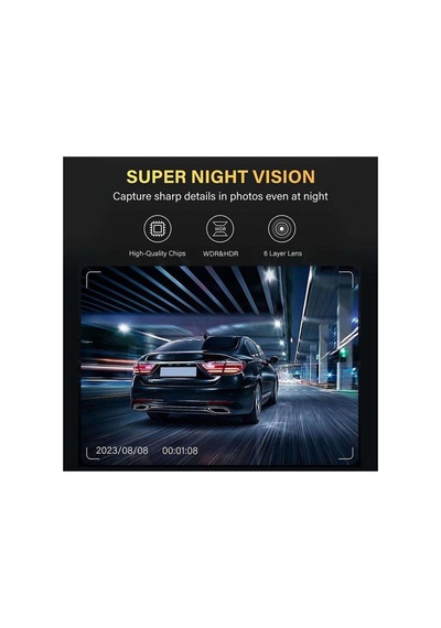 Araç İçi Kamera 2k Ultra Hd Net Görüş 180 - Sony Lens, Cmos Sensör Gece Görüşlü Araç Kamerası