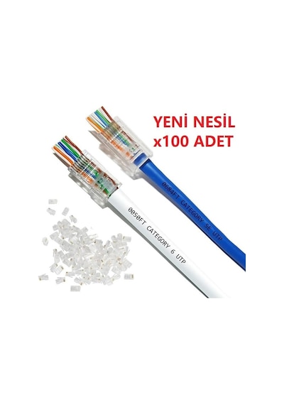 Primex Px-560C6 Rj-45 Cat6 100 Lü Paket Yeni Nesil Rj45 Jack Utp